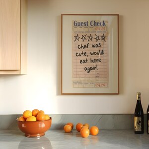 chef was cute guest check print | kitchen wall art | cute kitchen decor | kitchen poster | kikiandnim | digital print | printable wall art image 2
