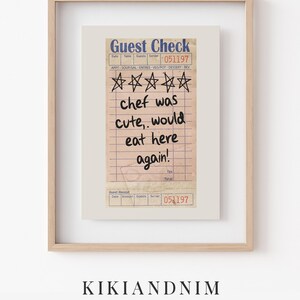 chef was cute guest check print | kitchen wall art | cute kitchen decor | kitchen poster | kikiandnim | digital print | printable wall art image 9