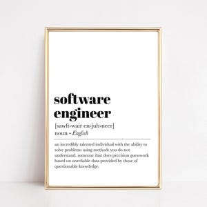 Software Engineer Definition Druck | Geschenk für Techniker (Digitaler Download)