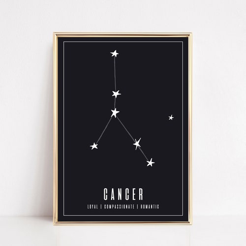 Cancer Zodiac Wall Art Cancer Zodiac Print Astrology Gifts Etsy