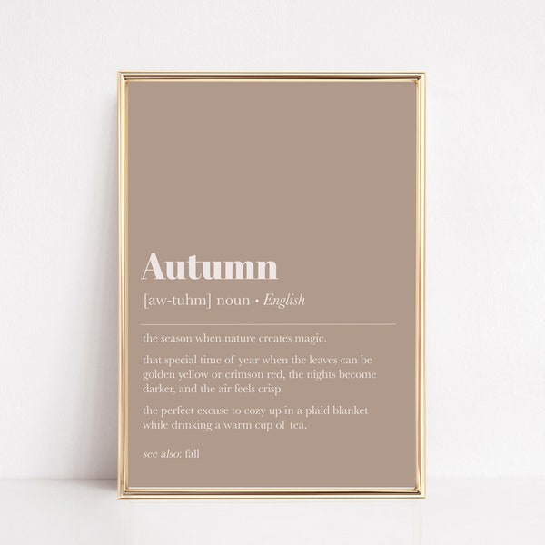 autumn definition print | fall decor | living room wall decor | autumn decor | fall wall art | kikiandnim | printable wall art
