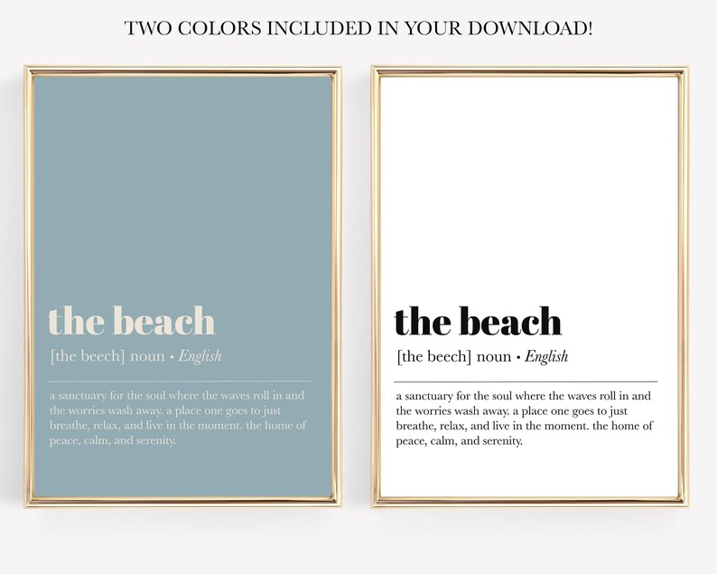 decoración de la casa de playa / letrero de la casa de playa / impresión de definición de playa / regalo para casa de playa / impresión de arte de playa azul / kikiandnim / impresión digital imagen 2