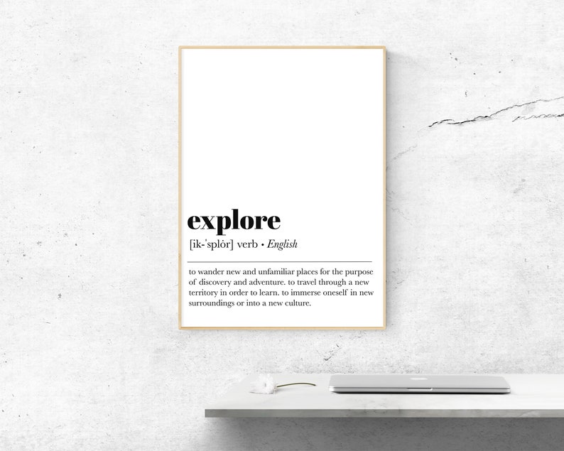 Explore definition print travel art print gift for Etsy