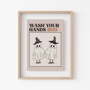 Halloween Bathroom Wall Art | 6 PRINTABLES | Pink Halloween Bathroom ...