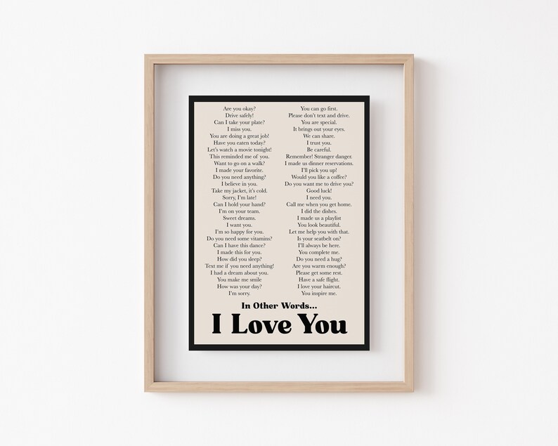 Ways to Say I Love You Print I Love You Wall Art Retro Etsy