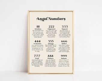 angel number poster | law of attraction print | manifest wall art | spiritual wall art |  affirmation wall art | digital download