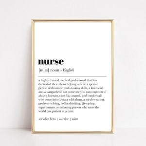 nurse definition print | nurse gift for women | gift for male nurse | gift for nurse | nurse office decor | nurse wall art |digital download