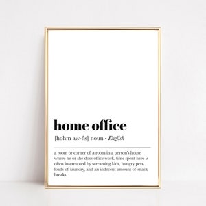 funny home office decor | home office decor | office wall art | work from home art | definition print | office wall decor | instant download