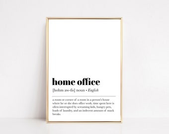 funny home office decor | home office decor | office wall art | work from home art | definition print | office wall decor | instant download