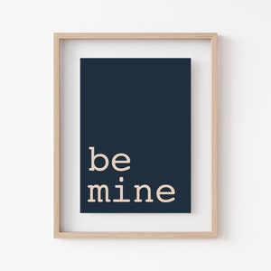 typography print valentines day decor be mine valentines day art love quote gift for husband kikiandnim printable wall art image 2
