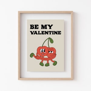Retro Valentines Printable | Be My Valentine | Trendy Retro Wall Art ...