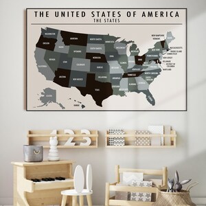 Printable Us Map Poster | United States Map Printable | Usa Map for ...