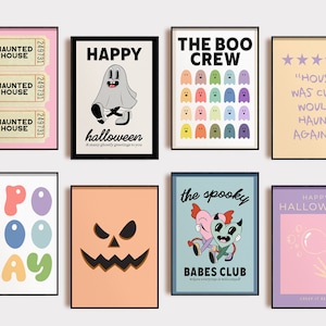 pastel halloween decor | 20 HALLOWEEN PRINTS | halloween wall art | cute halloween art | halloween posters | kikiandnim | printable wall art