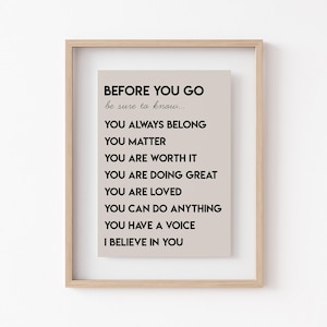 affirmation wall art for kids | inspirational classroom decor | kids room decor | positive classroom wall art | printable wall art image 6