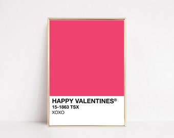 valentines day decor | pink wall art | color block print | valentines day decorations | valentines wall art | kikiandnim | printable art