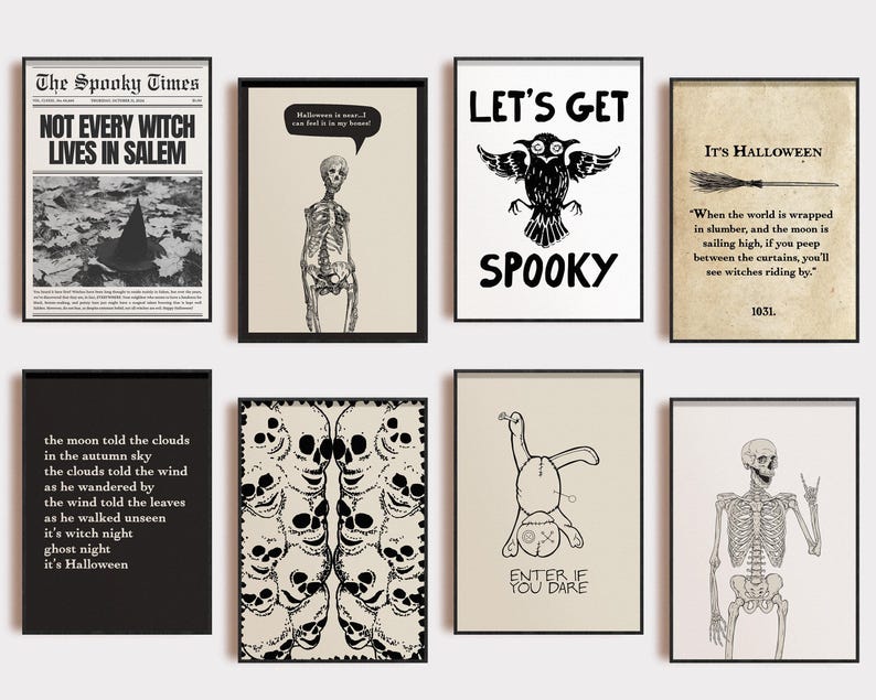 halloween printable wall art | 40 HALLOWEEN PRINTS | halloween decor | halloween prints | halloween wall decor | kikiandnim | digital prints image 4