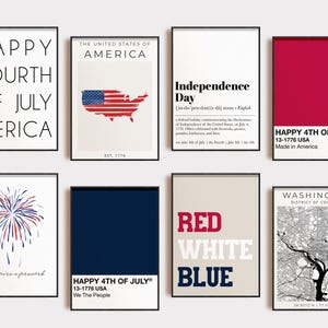 4. Juli Dekor Mega Bundle Set | Set mit 20 Printables | Juli vierter Dekorationen | vierter Juli druckbare Kunst | digitaler Download