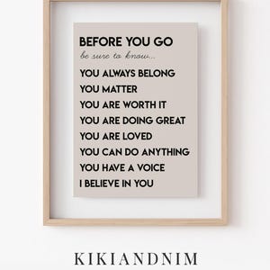 affirmation wall art for kids | inspirational classroom decor | kids room decor | positive classroom wall art | printable wall art image 8