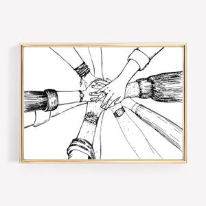 teamwork wall art | office decor for women | motivational poster | office printable wall art | cute office art | kikiandnim | digital print