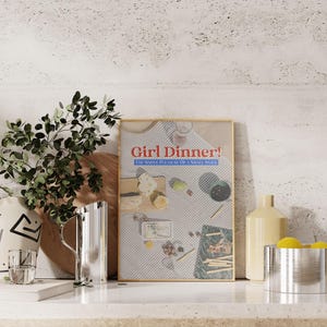 Retro Küchen Dekor | Mädchen Abendessen Druck | ästhetische Küche Wandkunst | lustiges Küchendekor | trendige Wandkunst | kikiandnim | Digitaldruck Bild 3