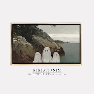 halloween frame tv art | samsung frame tv art | vintage ghosts at lake | the frame tv art | art for frame tv | kikiandnim | digital download
