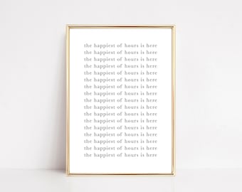 Happy Hour Sign | Bar Cart Decor Art (Digital Download)