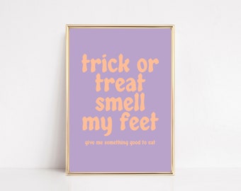 pastel halloween decor | trick or treat sign | cute halloween print | halloween poster | halloween printable | kikiandnim | digital print