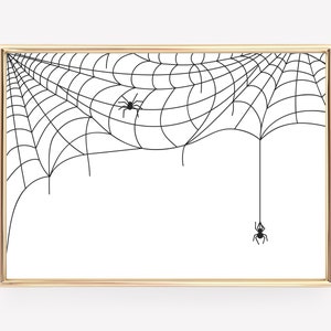 halloween decor | black and white wall art | cobweb | minimalist halloween wall art | halloween printables | kikiandnim | printable wall art