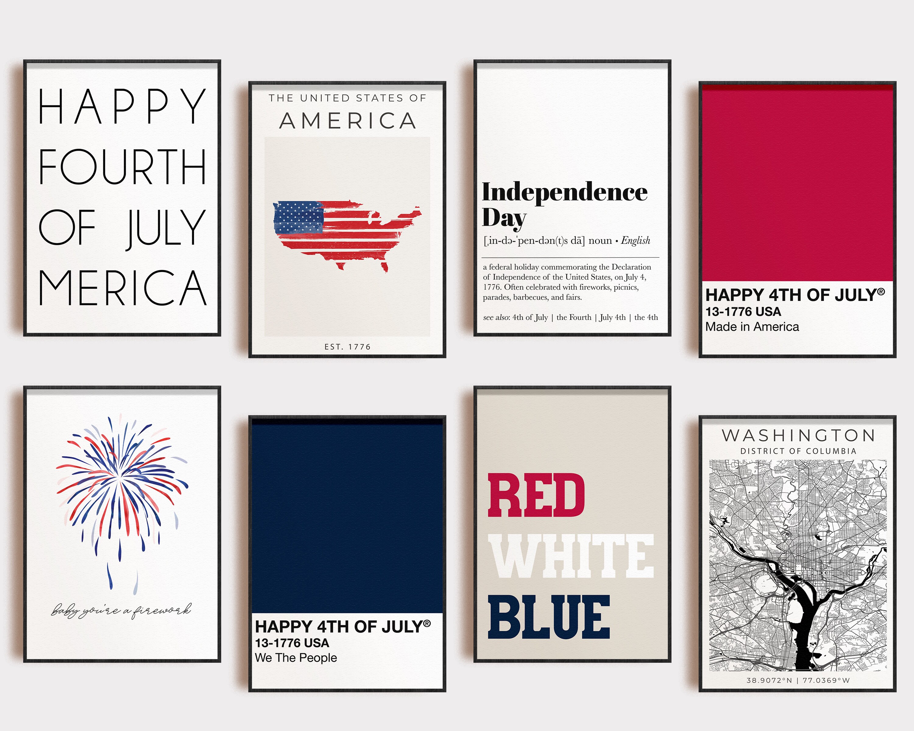 4th of July Decor Mega Bundle Set Set of 20 PRINTABLES Fourth of July  Decorations Fourth of July Printable Wall Art Digital Download - Etsy