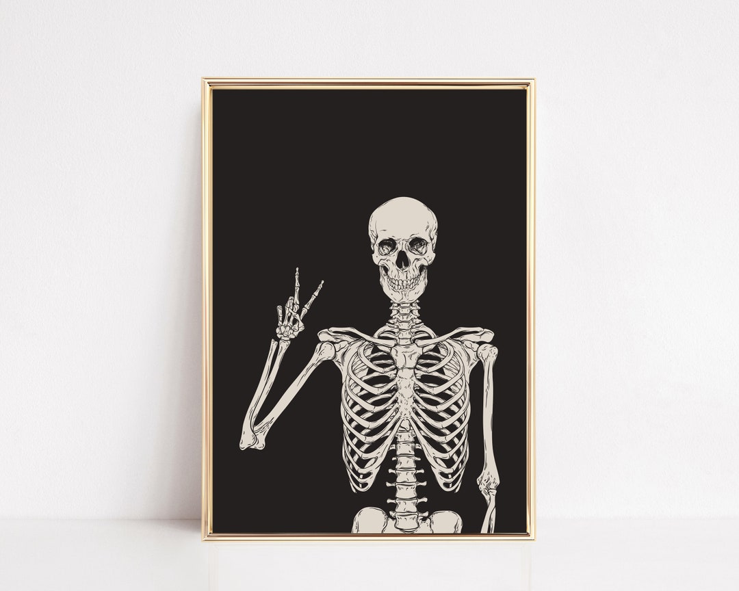 Skeleton Print | Halloween Printable Wall Art | Halloween Decor ...
