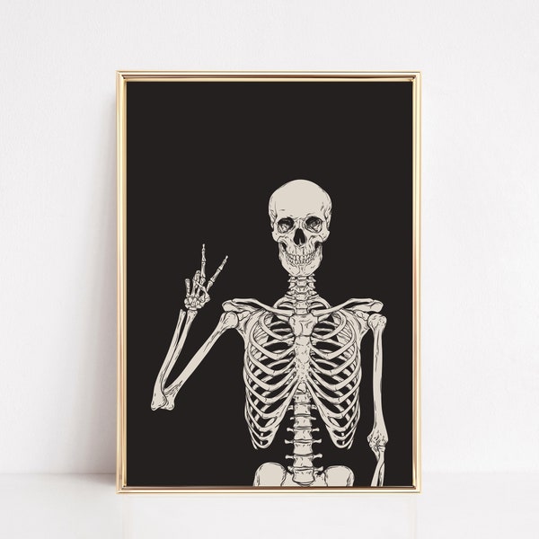 skeleton print | halloween printable wall art | halloween decor | halloween poster | halloween print | halloween printable |digital download