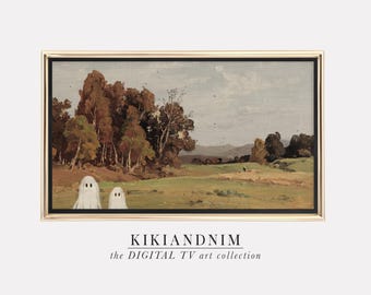 samsung frame tv art | fall frame tv art | halloween tv art | vintage ghosts | vintage fall landscape | kikiandnim | digital download