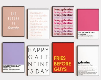 galentines day decor | 16 galentines day printables | galentines day party decor | MEGA bundle gallery wall set | digital downloads