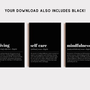 self care wall art | set of 3 prints | mental health prints | therapy office decor | mindfulness poster | therapy art | digital download image 2