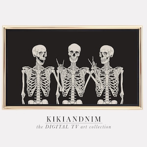 halloween frame tv art | samsung frame tv art | funny skeleton art for frame tv | halloween tv art | kikiandnim | digital download