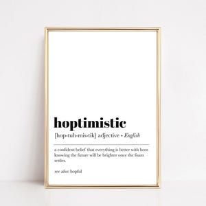 impresiones de cocina / arte de la pared de la cocina / impresión de definición hoptimista / impresión de cerveza artesanal / arte de la pared de la cerveza / regalos divertidos para él / descarga digital