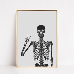 halloween printable wall art | halloween skeleton print | halloween decor | halloween poster | halloween art | digital download