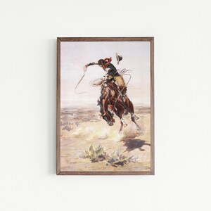 vintage cowboy art | southwestern decor | western wall art | horse print | western decor | rustic wall art | kikiandnim | digital art print image 5