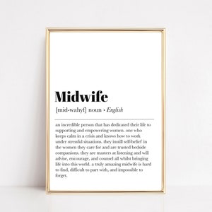 verloskundige definitie afdrukbare muurkunst | verloskundige cadeau | cadeau voor verloskundige | kunst aan de muur kantoor | verloskundige bedankje | digitaal downloaden