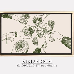 retro frame tv art | samsung frame tv art | the frame tv art | bar art for frame tv | retro cheers sketch | kikiandnim | digital tv art
