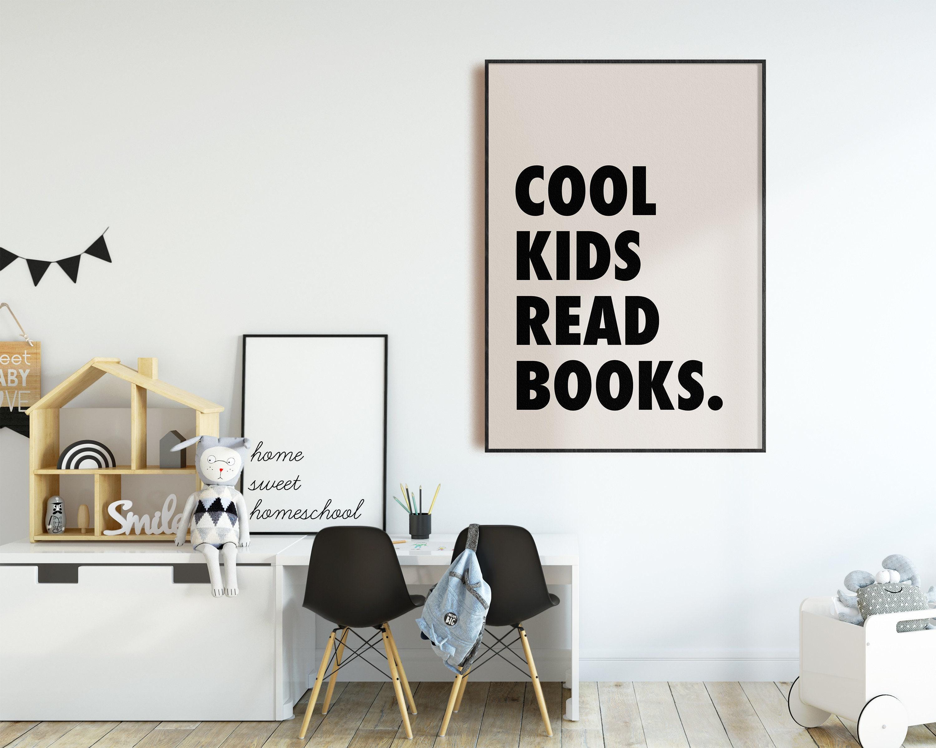 Cool Kids Read Books | Kids Reading Nook | Playroom Wall Decor ...