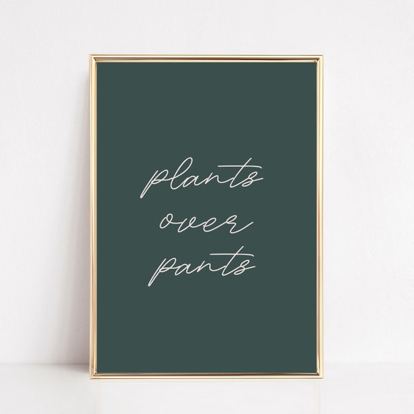 plantas sobre pantalones estampados / regalo amante de las plantas / galería de arte de pared / arte vegetal / arte de pared imprimible / impresión de plantas / impresión boho / descarga digital