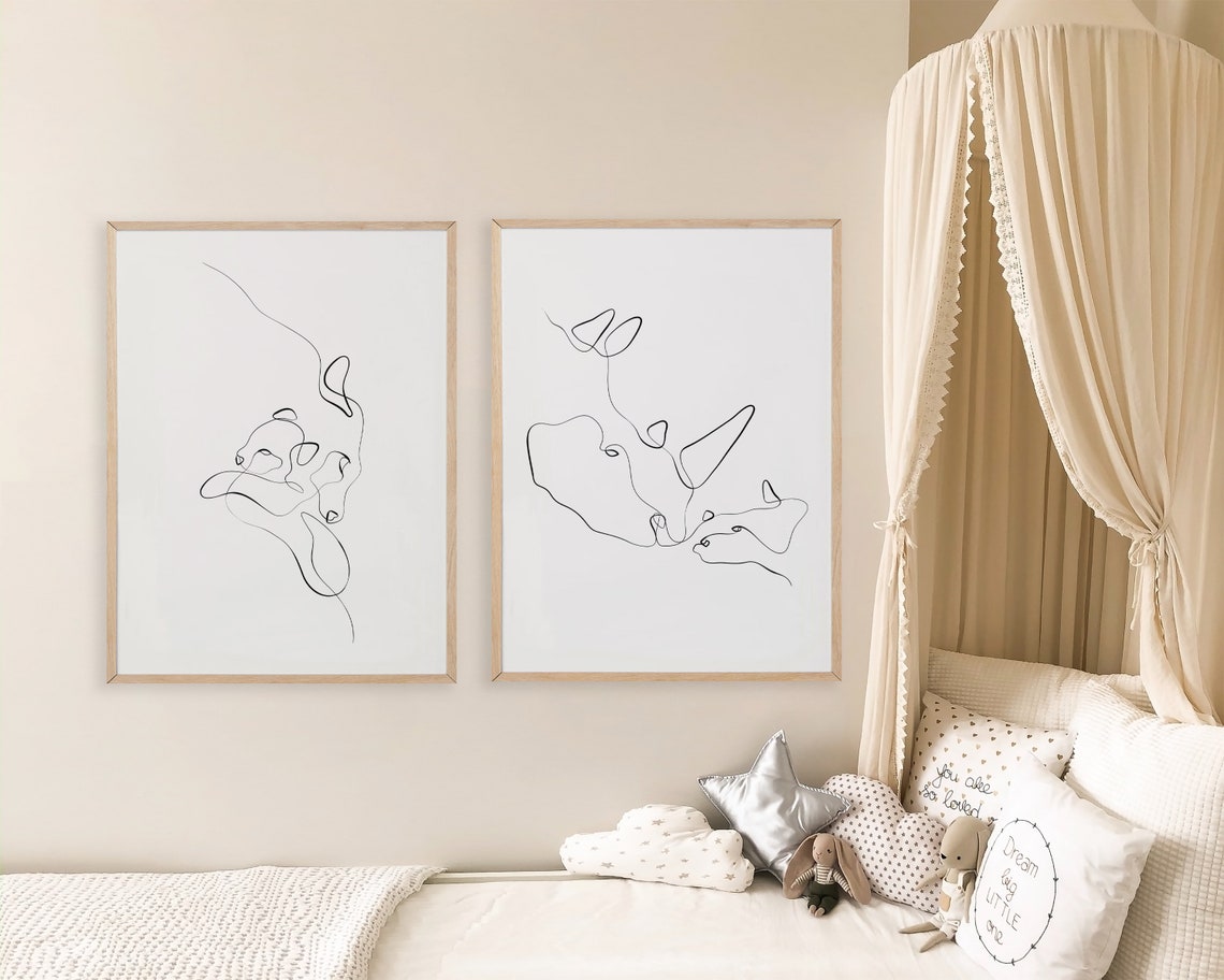 Rhino Wall Art Nursery Printables Nursery Wall Art One Etsy
