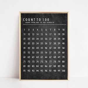 count to 100 printable | math poster | homeschool decor | math wall art | math printable | homeschool printables | instant download