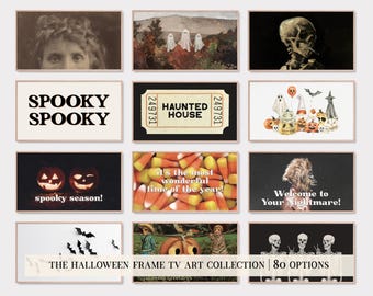 Halloween Sansung Frame TV Art | Vintage Spooky Theme Set of 80 | KIKIANDNIM | Digital Download
