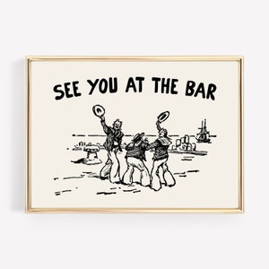 funny bar cart print | bar cart decor | horizontal wall art | bar cart art | bar cart accessories | kikiandnim | digital wall art print