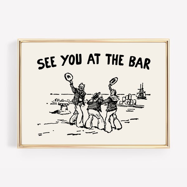 funny bar cart print | bar cart decor | horizontal wall art | bar cart art | bar cart accessories | kikiandnim | digital wall art print