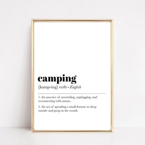 camping definition print | camper decor | camping print | camping gift | camping wall art | camping poster | kikiandnim | digital print