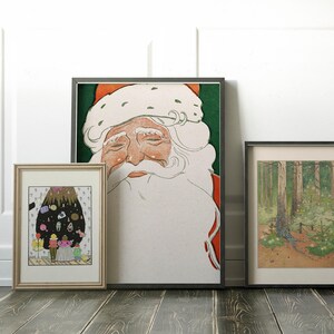 Kitschy Vintage Santa Print | Retro Christmas Decor | Holiday Printable Wall Art (Digital Download) image 5