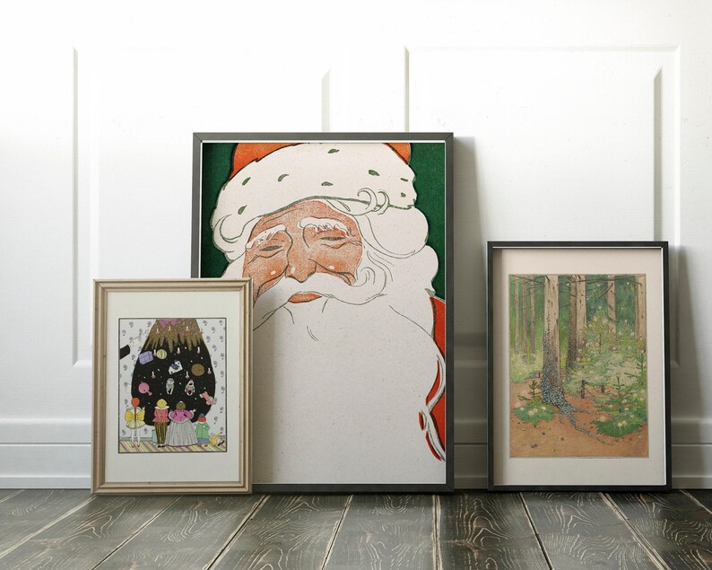 Kitschy Vintage Santa Print | Retro Christmas Decor | Holiday Printable Wall Art (Digital Download) image 5